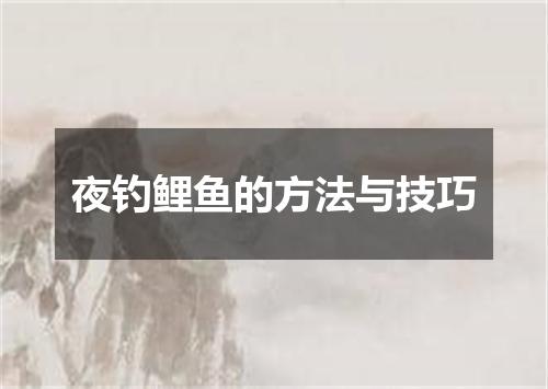 夜钓鲤鱼的方法与技巧