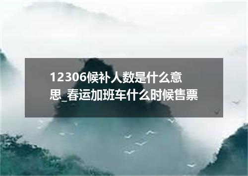 12306候补人数是什么意思_春运加班车什么时候售票