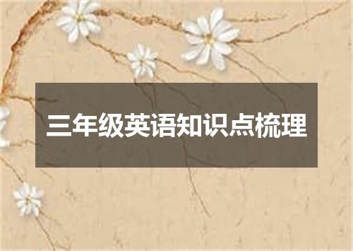 三年级英语知识点梳理