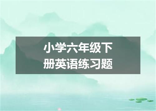 小学六年级下册英语练习题