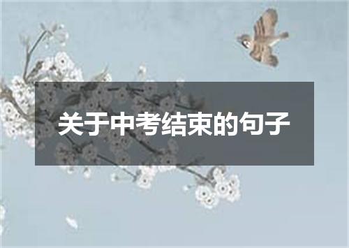 关于中考结束的句子