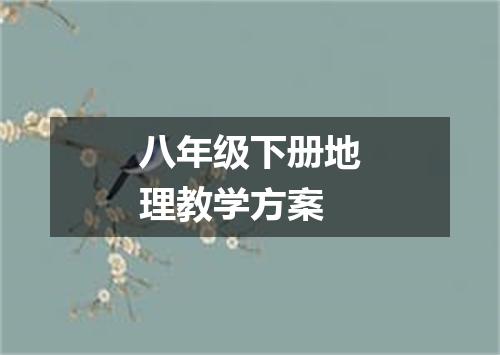 八年级下册地理教学方案