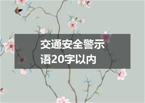 交通安全警示语20字以内