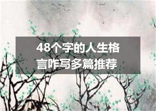 48个字的人生格言咋写多篇推荐