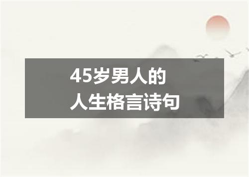 45岁男人的人生格言诗句