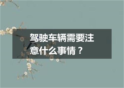 驾驶车辆需要注意什么事情?
