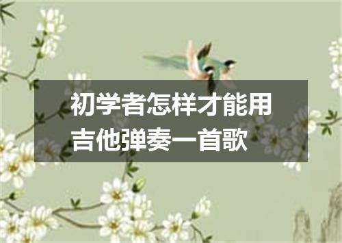 初学者怎样才能用吉他弹奏一首歌