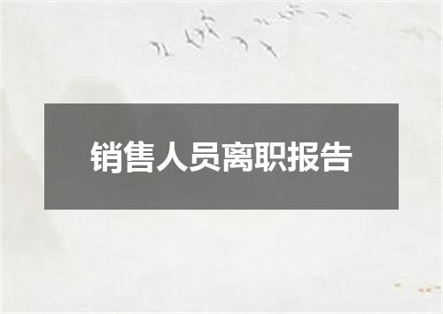 销售人员离职报告