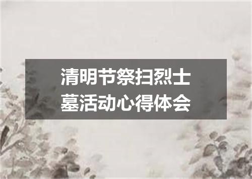 清明节祭扫烈士墓活动心得体会