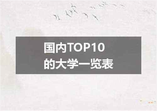 国内TOP10的大学一览表