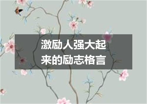 激励人强大起来的励志格言