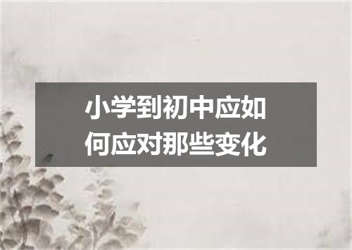 小学到初中应如何应对那些变化