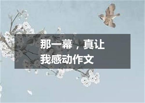 那一幕，真让我感动作文