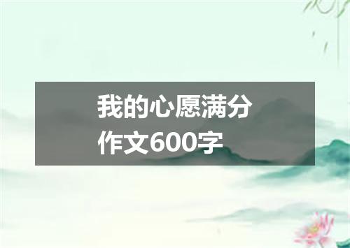 我的心愿满分作文600字
