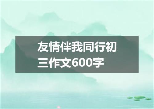 友情伴我同行初三作文600字