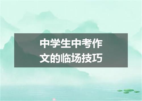 中学生中考作文的临场技巧