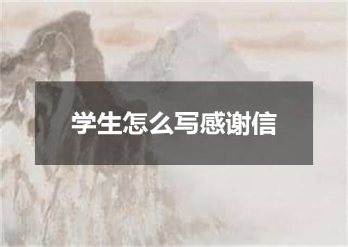 学生怎么写感谢信