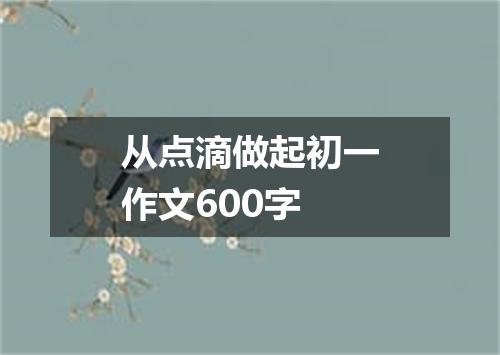 从点滴做起初一作文600字