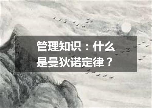 管理知识:什么是曼狄诺定律?