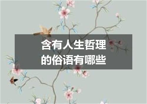 含有人生哲理的俗语有哪些