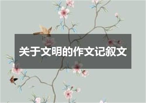 关于文明的作文记叙文