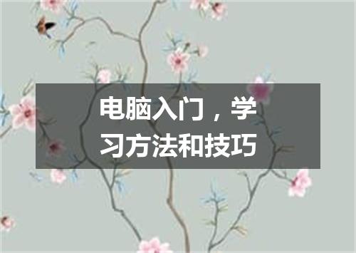 电脑入门，学习方法和技巧
