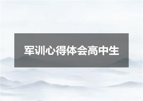 军训心得体会高中生