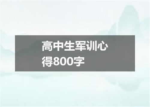 高中生军训心得800字