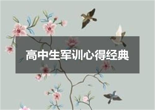 高中生军训心得经典