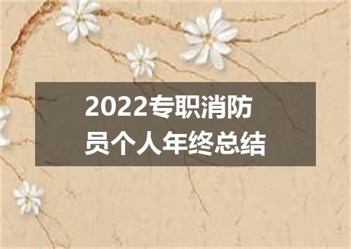 2022专职消防员个人年终总结