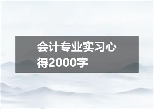 会计专业实习心得2000字