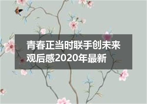 青春正当时联手创未来观后感2020年最新
