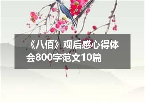 《八佰》观后感心得体会800字范文10篇