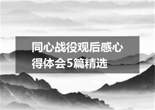 同心战役观后感心得体会5篇精选