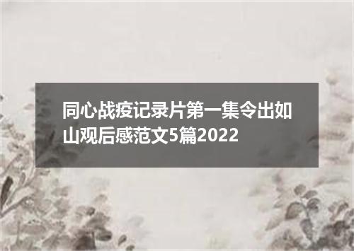 同心战疫记录片第一集令出如山观后感范文5篇2022