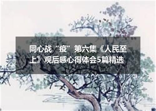 同心战“疫”第六集《人民至上》观后感心得体会5篇精选