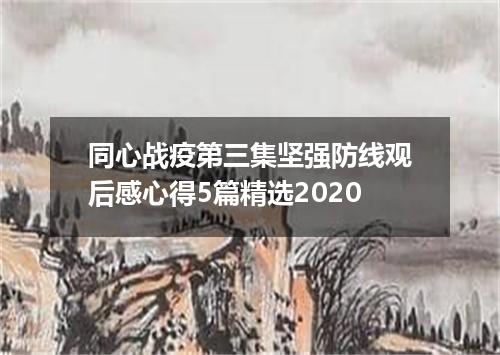 同心战疫第三集坚强防线观后感心得5篇精选2020