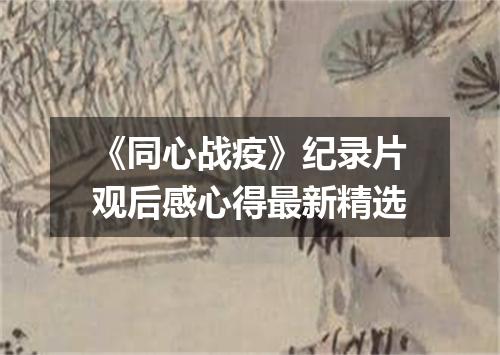 《同心战疫》纪录片观后感心得最新精选