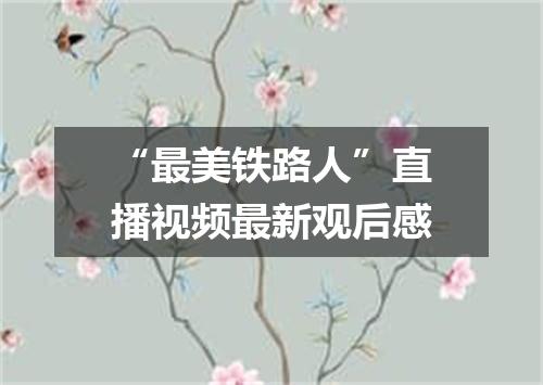 “最美铁路人”直播视频最新观后感