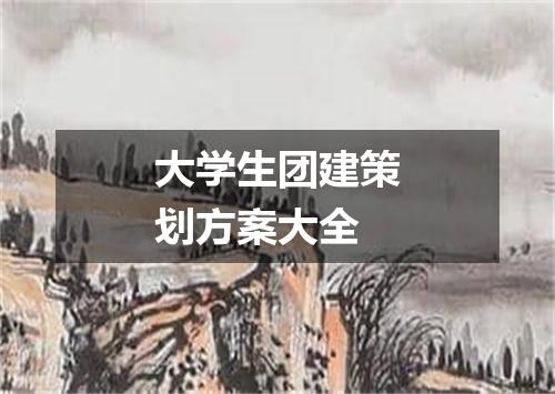 大学生团建策划方案大全