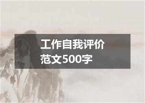 工作自我评价范文500字