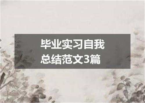 毕业实习自我总结范文3篇