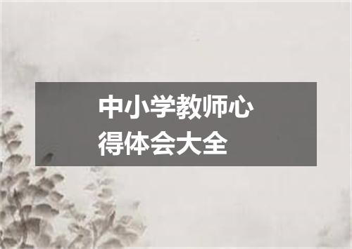 中小学教师心得体会大全