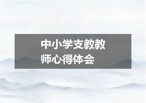 中小学支教教师心得体会