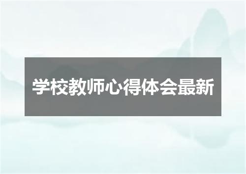 学校教师心得体会最新