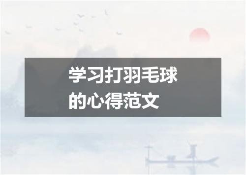 学习打羽毛球的心得范文