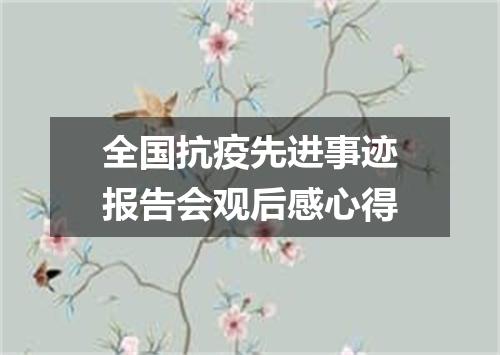 全国抗疫先进事迹报告会观后感心得
