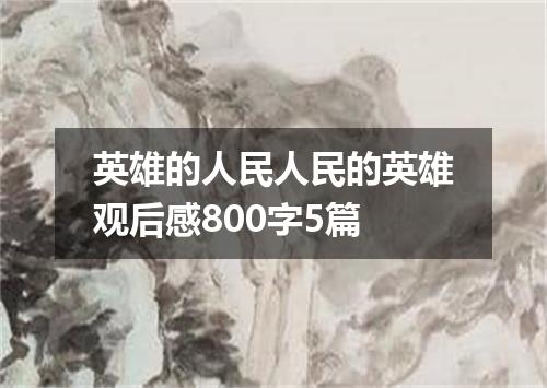 英雄的人民人民的英雄观后感800字5篇