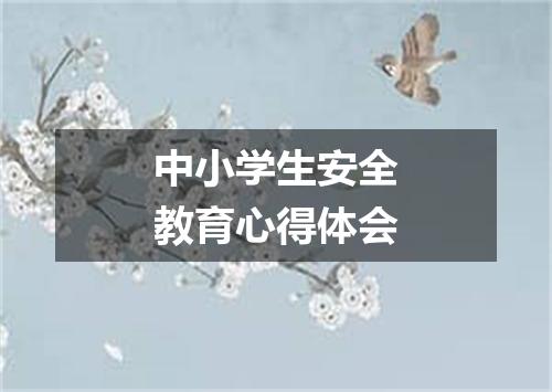 中小学生安全教育心得体会