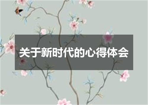 关于新时代的心得体会